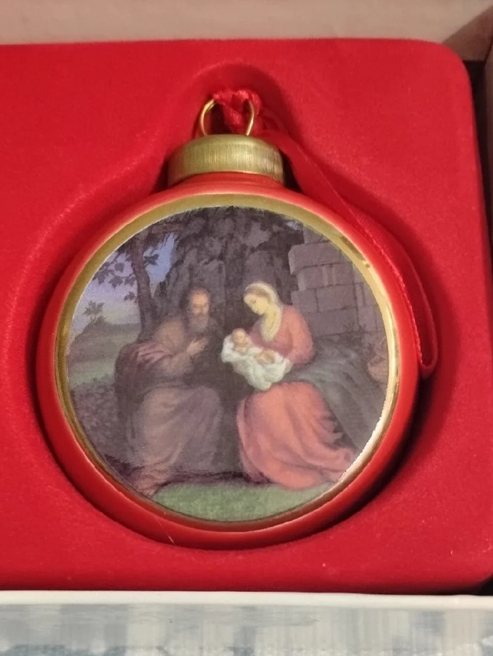 ⭐Rare Vintage Christmas Ornaments 3 Pack Red& Gold Nativity Holiday Trio - Picture 5 of 6